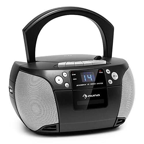 Aparelhagem para Áudio AUNA Harper Boombox AUNA - Redes - sintonizador fm, cd-mp3, bluetooth, usb, 2x1.5w