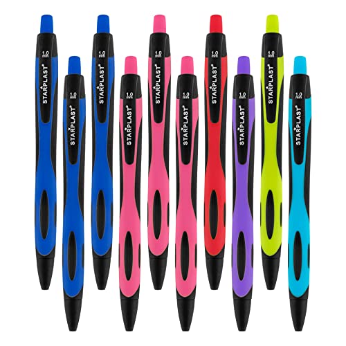 Canetas de Feltro STARPLAST Pack 10 Boli Retráctiles Starplast - Canetas - 10 canetas, feltro, 1,0mm, tinta colorida