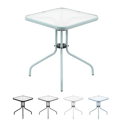 Mesa de Exterior THE SECRET HOME (Verde - Metal e Vidro - 60x60x70 cm) La bolata - Móveis de exterior - verde, metal, vidro, 60x60x70 cm