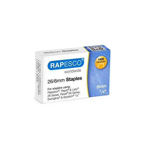 Conjunto de Agrafos RAPESCO 26/6 mm, No. 56 (1000 un) Rapesco - Grampos - agrasos, rapesco, 26/6 mm, no. 56