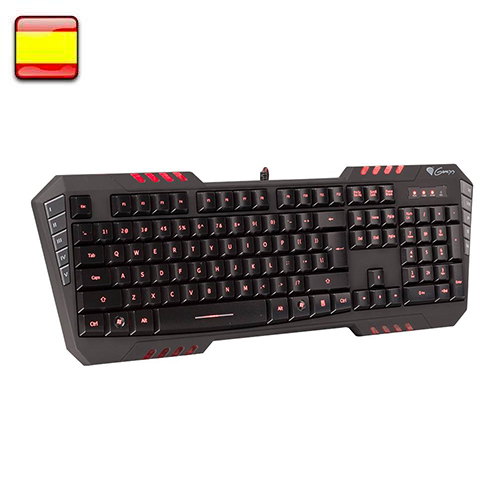 Teclado Gaming com Fios Genesis RMX55 | Idioma: Espanhol | Preto Natec - Teclados - gaming, fios, retroiluminação vermelha, 7 teclas programáveis
