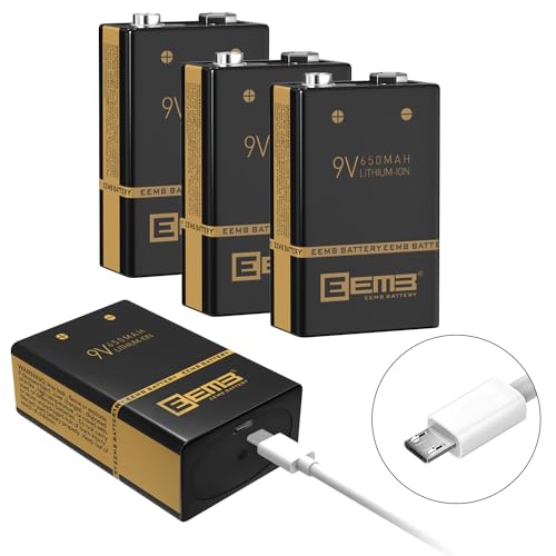 Pilha recarregável EEMB 9V 650mAh (1 peça) EEMB Co.,Ltd - Baterias de uso geral - 9V, 650mAh, recarregável
