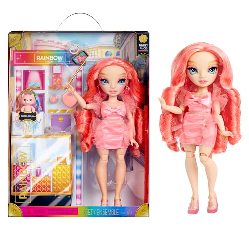 Boneca RAINBOW HIGH Pinkly Paige (Idade Mínima Recomendada: 3 anos) LUDENDO - Brinquedos - 39 cm, pvc, cabelo lindo, olhos grandes