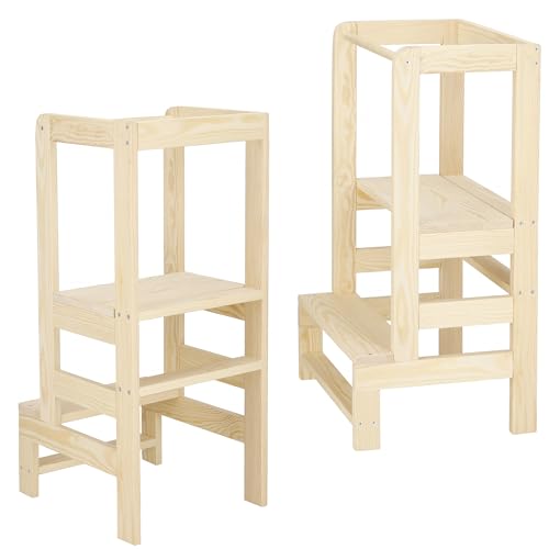 Torre de Aprendizado para Brincar Springos | Madeira Maciça | 70 x 40 cm SPRINGOS - Escadas e andaimes - madeira maciça, 70 x 40 cm