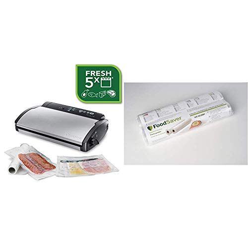 Máquina de Selar a Vácuo FOODSAVER V2860 + 2 Rolos FOODSAVER - Seladoras a vácuo - selar a vácuo, 2 níveis, 5 capas, bandeja escurridora