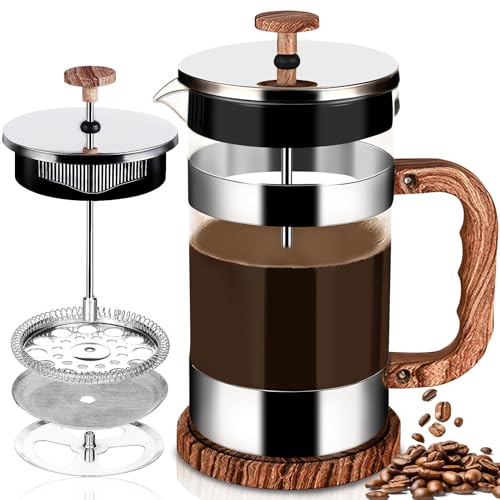 Cafeteira Guhaol 1000Ml Café Presso Francês GUHAOOL - Cafeteiras de êmbolo - 1000ml, aço inoxidável, vidro borosilicato, fácil de limpar
