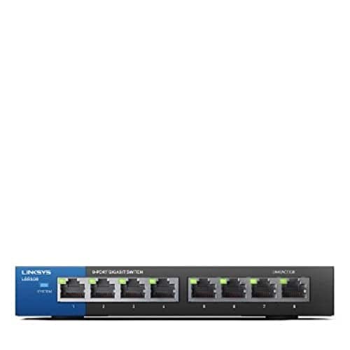 Switch LINKSYS LGS108 8 Portas Gigabit Ethernet Linksys - Concentradores e comutadores - Switch, 8 portas, gigabit ethernet, rj-45, 1000 mbit/s