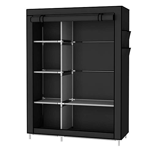 Armário de Roupa UDEAR 4 Prateleiras (Preto) UDEAR - Organizadores de armário e cabideiros - armario, roupa, prateleiras, preto