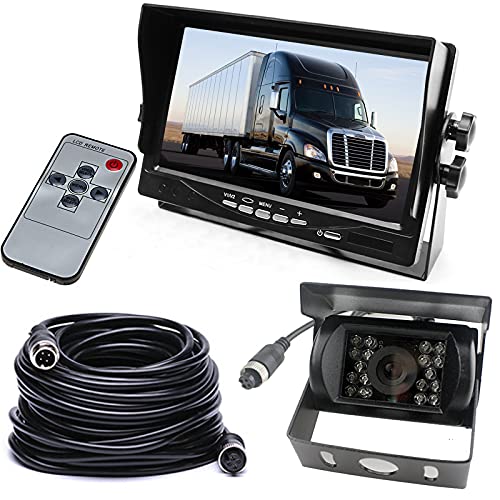 Monitor de Reversão 4PINES 12V-24V (7'' - HD) HUACANG - Câmeras de estacionamento para veículos motorizados - 7 polegadas, hd, 12v/24v, preto