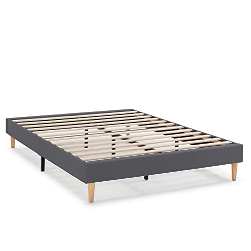 Cama Alta Homn Living com Encapamento Cinzento Escuro (140 x 200 cm) Somos Venta Online - Camas e estruturas de cama - 140 x 200 cm, estrado, encosto, cinzento escuro