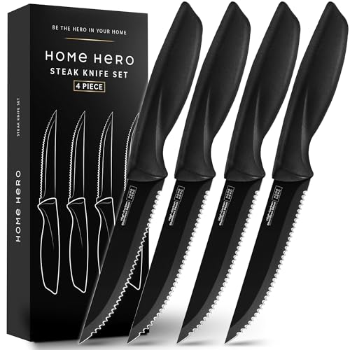 Conjunto 4 Facas de Cozinha INOX (Preto) Home Hero - Facas de cozinha - inox, 4 facas, preto, facas de cozinha
