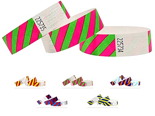 Etiquetas TYVEK A Rayas Verde-Rosa (500 Un) Eventitems - Etiquetas e tags - verde-rosa, TYVEK, etiquetas, 500 unidades