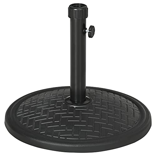 Base para Chapéu de Sol Outsunny | Ø46 x 34 cm - Preto Outsunny - Bases para guarda-sóis de exterior - base, chapeu, sol, preto
