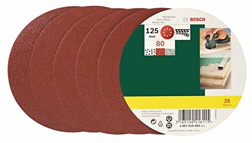 Conjunto de acessórios para lixadeiras Bosch 2 607 019 493 Bosch - Acessórios para ferramentas - 25 folhas, 125 mm, 0,8 mm espessura, azul e cinzento