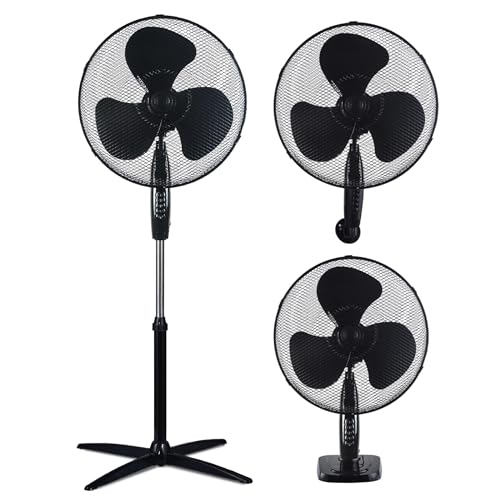 Ventoinha de Pé TIENDA EURASIA 3 em 1 (3 velocidades - 45 W - Diâmetro: 43 cm) TIENDA EURASIA - Ventoinhas de mesa e de pedestal - 3 em 1, 3 velocidades, 45 w, diâmetro 43 cm