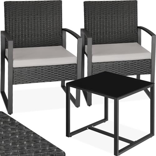Conjunto de Jardim TECTAKE (Castanho - Aço - 52.5x53x82 cm) TecTake - Móveis de exterior - castanho, aço, 52.5x53x82 cm, mobiliário exterior