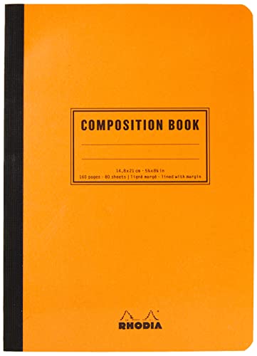 Caderno Liso e Flexível com Capa de Tecido A5 160 Páginas - Composição Book Orange RHODIA Clairefontaine Rhodia - Cadernos e bloco de notas - capa de tecido, 160 páginas, páginas lisas, fecho metálico