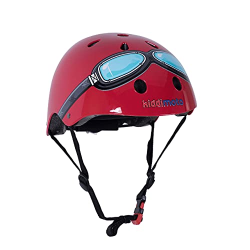 Capacete KIDDIMOTO Red Goggle (Tamanho Único) KIDDIMOTO - Capacetes de bicicleta - proteção olhos, visor ajustável, proteção UV, acessórios incluídos