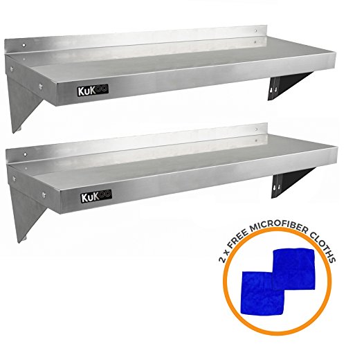 Prateleira de Parede KUKOO 2X Metal (Inox) KUKOO - Prateleiras de parede e ledges - prateleira, parede, metal, inox