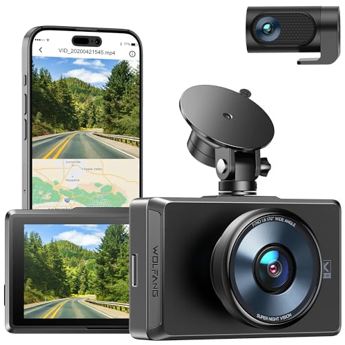 Dash Cam Wolfang 4K 2.0 | Preto (Câmara de Vídeo) WOLFANG - Câmeras de vigilância - 4k, preto, 3840 x 2160, compatível windows