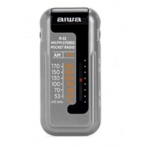 Rádio Aiwa Mini Pocket Radio AM/FM R-22 Prateado (Rádio) Aiwa - Áudio - am/fm, clip suporte, easy tuning, alta qualidade