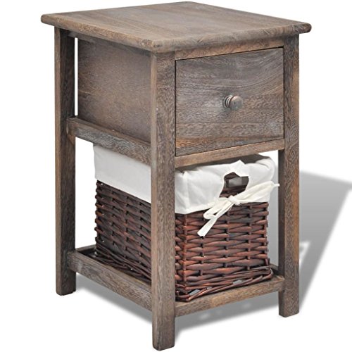 Mesa de cabeceira vidaXL em madeira castanho 28 x 31 x 45 cm vidaXL - Conjuntos de móveis - madeira, castanho, 28x31x45cm