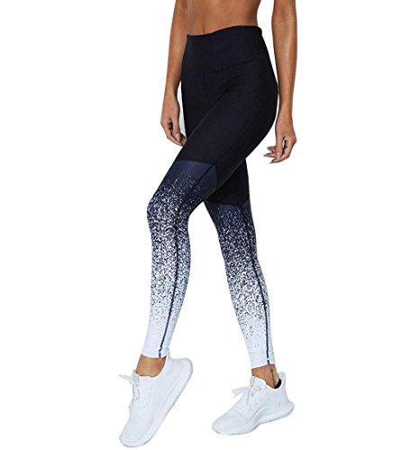 Calças para Mulher VPASS Elástico Gradiente Preto para Fitness (L) VPASS - Roupa - elástico, gradiente, fitness