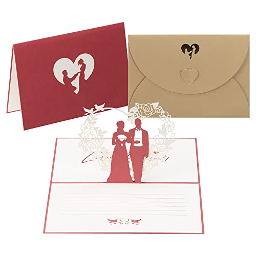 Intrend Wedding Card with Gold Foil Envelope int!rend - Cartões de cumprimentos e de nota - carta de casamento, envolvido em ouro, presente especial
