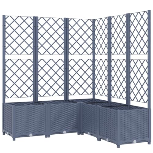 Vaso VIDAXL com Treliça (Cinzento - Aço - 120 x 120 x 136 cm) vidaXL - Móveis de exterior - treliça, aço, 120 x 120 x 136 cm