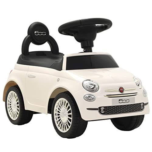 Carro de brincar para crianças Fiat 500 vidaXL | Branco vidaXL - Brinquedos - branco, plástico, 1 ano, 600x280x380mm