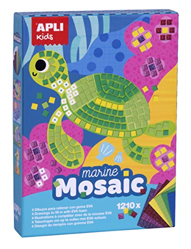 Kit de Mosaicos APLI KIDS 13911 (Idade Mínima Recomendada: 6 anos) APLI - Kits de artesanato de brinquedos - mosaicos, borracha, idade mínima 6 anos, imagens coloridas
