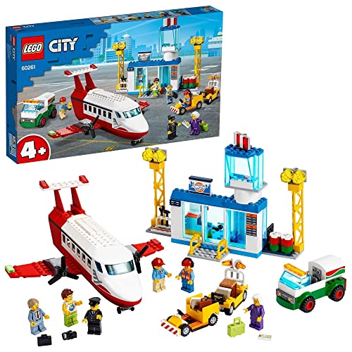LEGO City - Aeroporto Central (Idade Mínima: 4) LEGO - Blocos de encaixe - aeroporto, avião charter, camiao cisterna, minifiguras