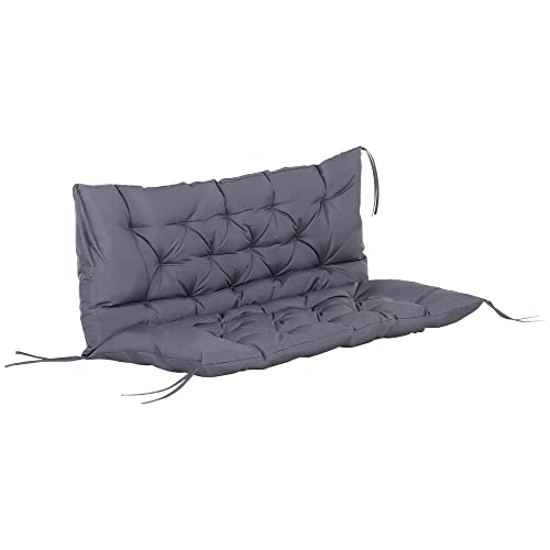 Cadeira de Jardim Outsunny | Cinzento Escuro Outsunny - Almofadas para cadeiras e sofás - jardim, cinzento escuro