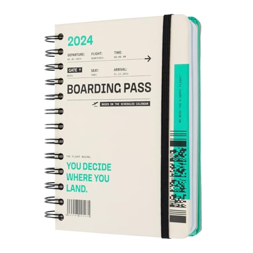 Agenda KOKONOTE Boarding Pass (A6 - 2024) Grupo Erik - Calendários, organizadores e planejadores - agenda, kokonote, boarding pass, A6, 2024, páginas pretinizadas