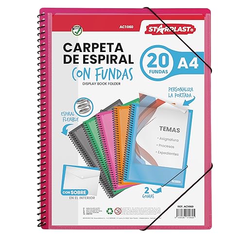 Pasta STARPLAST 1000-200 (Rosa - Polipropileno) Starplast - Pastas e capas de relatório - rosa, polipropileno