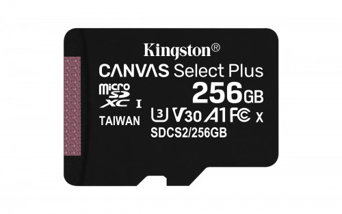 Cartão de Memória MicroSD KINGSTON SDCS2 (256 GB - Class 10, UHS-I) Kingston - Cartões de memória flash - 256 GB, microsd, Class 10, uhs-i