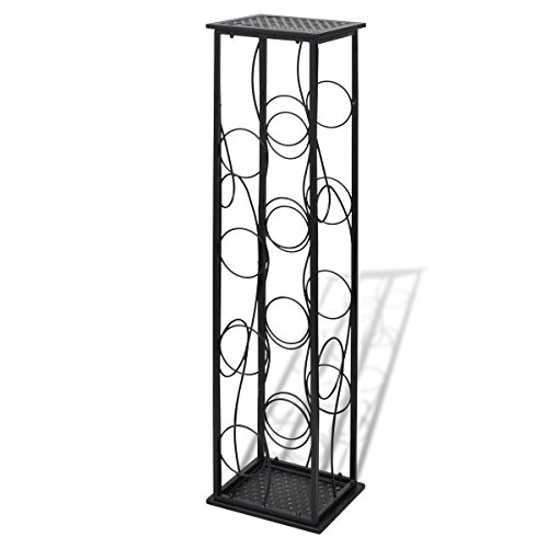 Suporte para Garrafa de Vinho VIDAXL | Aço Inoxidável - Preto vidaXL - Prateleiras industriais - aço inoxidável, preto
