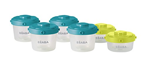Conjunto de Refeição de 6 recipientes BEABA 912481 Beaba - Recipientes de armazenamento de alimentos - 6 recipientes, apagáveis, laváveis, empilháveis