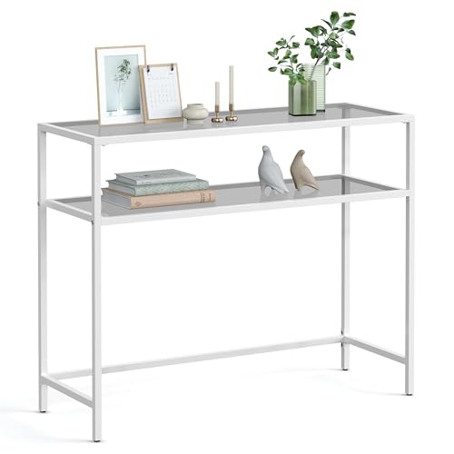 Mesa de Centro VASAGLE (Branco e Cinzento - Melamina) VASAGLE - Eletrodomésticos - melamina, 2 gavetas, branco, cinzento