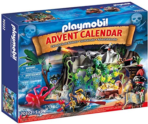 Jogo de Construção PLAYMOBIL Advent Calendar Pirates (Idade Mínima Recomendada: 4 anos) PLAYMOBIL - Equipamento de escritório - piratas, 24 pequenas janelas, personagens, acessórios