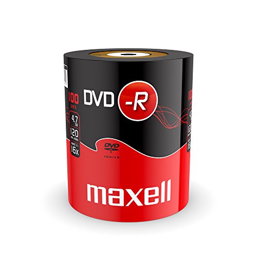 DVD Maxell DVD-R 4.7GB 100 Pack 4,7 GB 100 peça(s) Maxell - Mídias vazias - DVD-R, 4.7 gb, 100 peças, 16x
