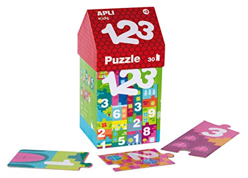 Puzzle APLI Casita 1.2.3 (Idade Mínima: 5 Anos - 30 Peças) APLI - Quebra-cabeças de encaixar - madeira, motricidade fina, observação, 30 peças