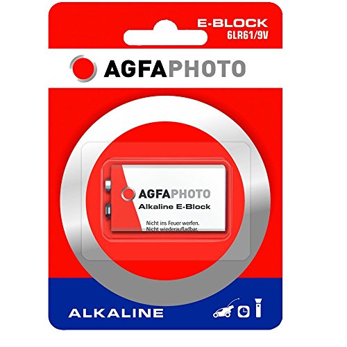 Pilha Recarregável AGFA PHOTO 6LR61 (1 Unidade) AgfaPhoto - Baterias - alcalino, cilíndrico, 9 V, 500 mAh
