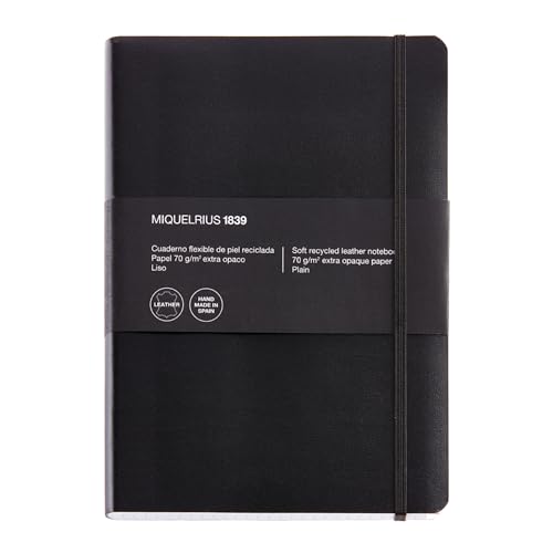 Caderno MIQUELRIUS Flexível (Preto - Pergaminho - 15x21cm) MIQUELRIUS - Cadernos e bloco de notas - flexível, 15x21cm, pele regenerada, diário