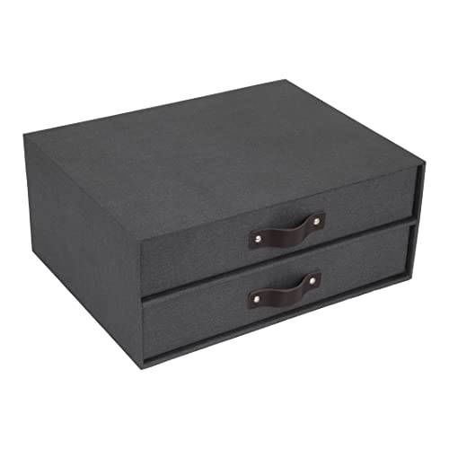 Caixa de Arrumação BIGSO BOX OF SWEDEN (Preto - Polipropileno) Bigso Box of Sweden - Arquivamento e organização - duas gavetas, polipropileno, fibra reciclada, pés antiderrapantes