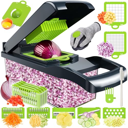 Picador de Legumes e Verduras 16 em 1 DYDHRER - Fatiadores de cozinha - legumes, verduras, cinzento, abs