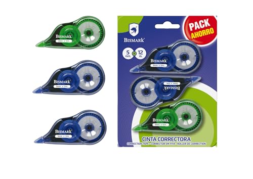 Fita Correctora BISMARCK 3 Unidades (Transparente) Poessa - Correção de fluídos, canetas e fitas - transparente, 3 unidades, 15 g