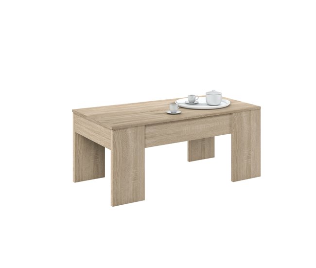 Mesa de Centro FORES Elevatória (Castanho - Aglomerado e Aço - 100x45.5x56cm) conforama - Mesas de centro - castanho, aglomerado, aço, elevatória