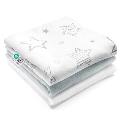 Musselina Algodão 80X80 Franela ESTRELLAS/Branco/Cinza MAKIAN Makian - Toalhas - musselina, algodão, franela, estrelas, cinza