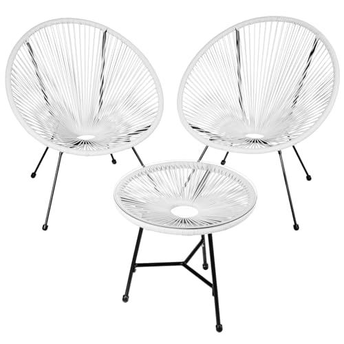 Conjunto de Jardim TECTAKE (Castanho - Aço - 53x56.5x87 cm) TecTake - Móveis de exterior - aço, vidro, polietileno, 53x56.5x87 cm